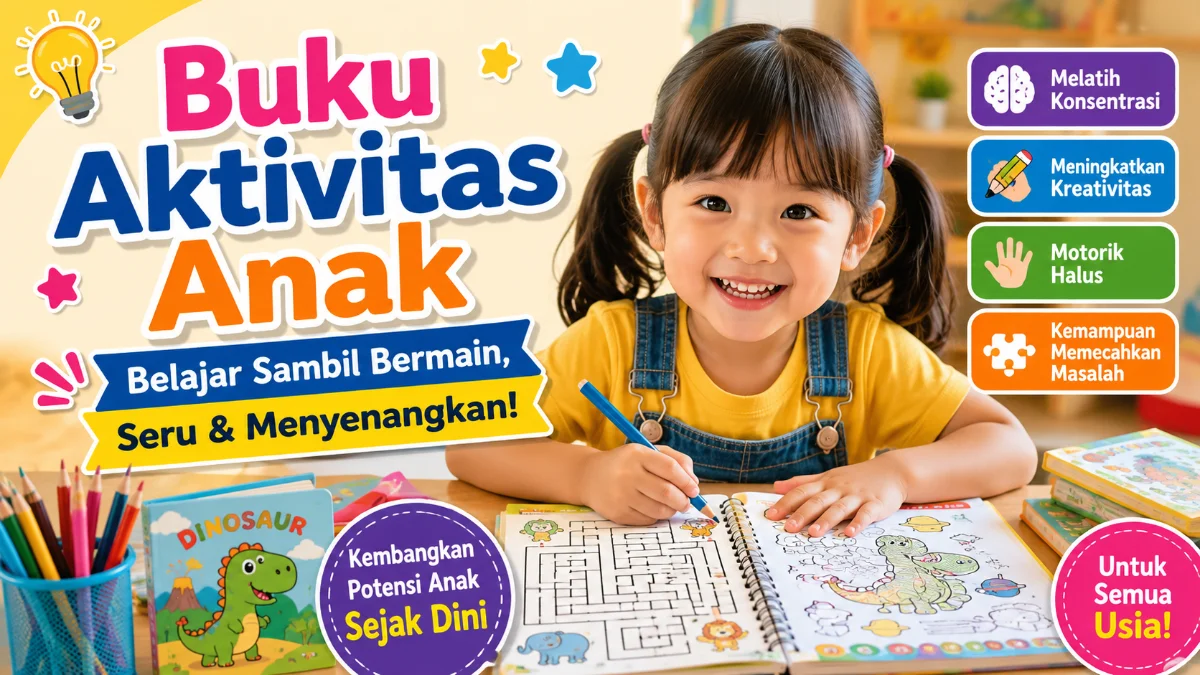 Buku Aktivitas Anak: Cara Seru Mengembangkan Kreativitas, Motorik, dan Kemampuan Belajar Sejak Dini