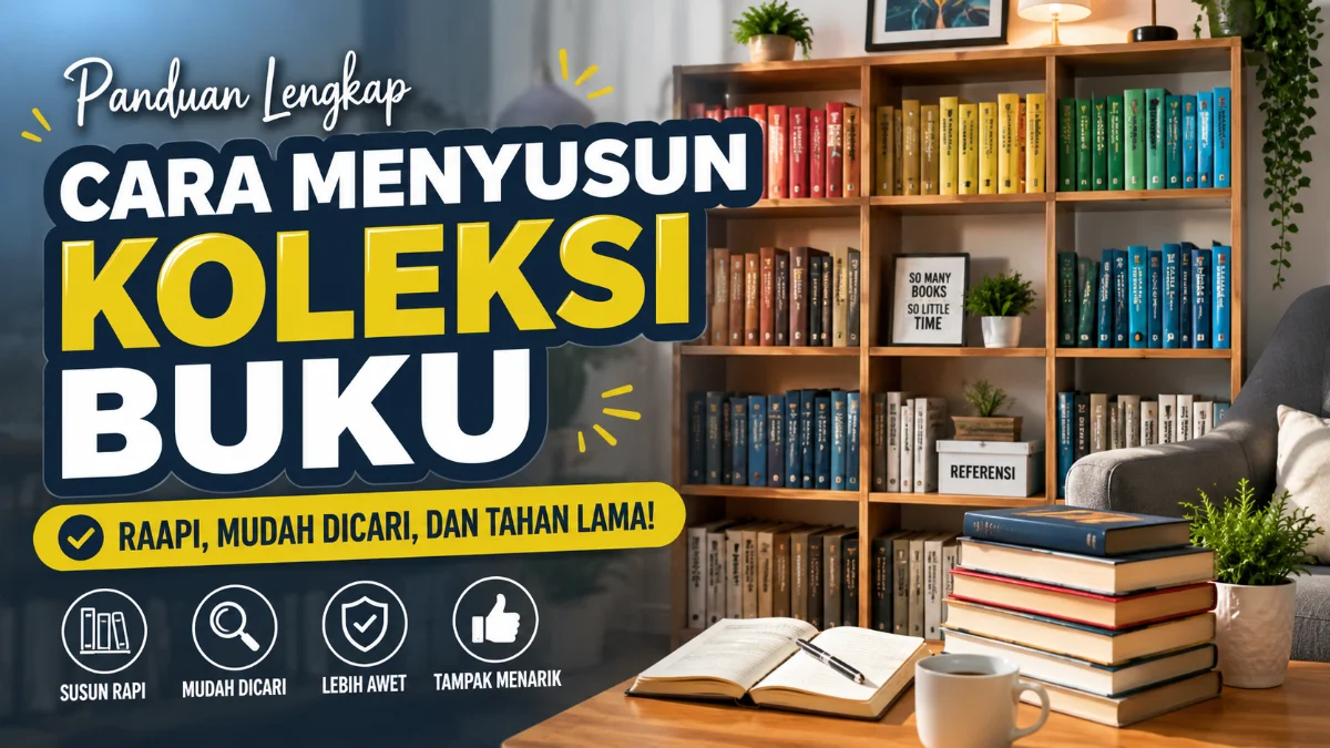 Cara Menyusun Koleksi Buku agar Rapi, Mudah Dicari, dan Tahan Lama